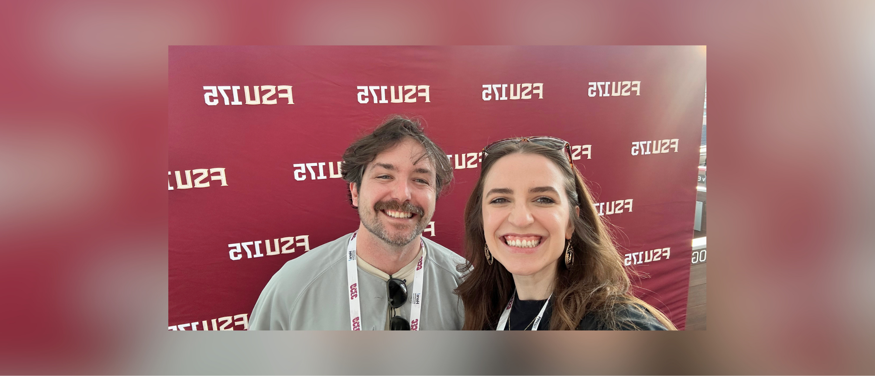 Loyola CECD team members Farah Wells and Sam McCabe take a selfie at the GCEC 2026 Conference in Tallahassee, Florida.